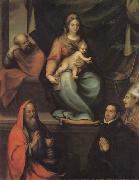 Prado, Blas del The Holy Family,with SS.Ildefonsus and john the Evangelist,and the Master Alonso de Villegas oil painting reproduction